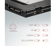 AXAGON Rama do napędu dysków optycznych na SSD/HDD 2.5”, LED,9.5mm RSS-CD09 - 1211988 - zdjęcie 7